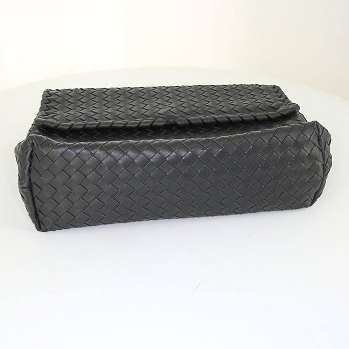 Borsa Bottega Veneta Olimpia in pelle intrecciata grigio antracite - Detail D4