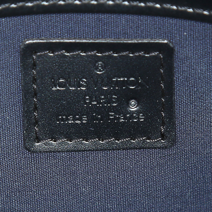 Sac à main Louis Vuitton Fowler en cuir monogram bleu-gris et cuir naturel - Detail D3