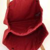 Shopping bag Hermès Amedaba in tela rossa e pelle naturale - Detail D2 thumbnail