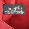 Shopping bag Hermès Amedaba in tela rossa e pelle naturale - Detail D3 thumbnail