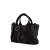 Hermes Caravane small model handbag in black leather and black canvas - 00pp thumbnail