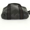 Hermes Caravane small model handbag in black leather and black canvas - Detail D5 thumbnail