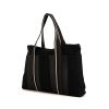 Shopping bag Hermes Troca in tela nera e pelle nera - 00pp thumbnail