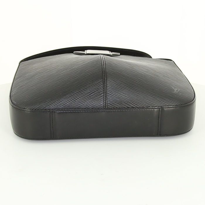 Borsa da spalla o a mano Louis Vuitton Rêverie in pelle Epi nera e plexiglas nero - Detail D4