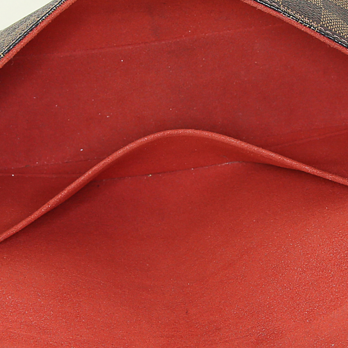 Louis Vuitton Twin shoulder bag in ebene damier canvas and brown leather - Detail D2