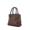 Handbag in ebene damier canvas and brown leather - 00pp thumbnail