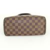 Handbag in ebene damier canvas and brown leather - Detail D4 thumbnail