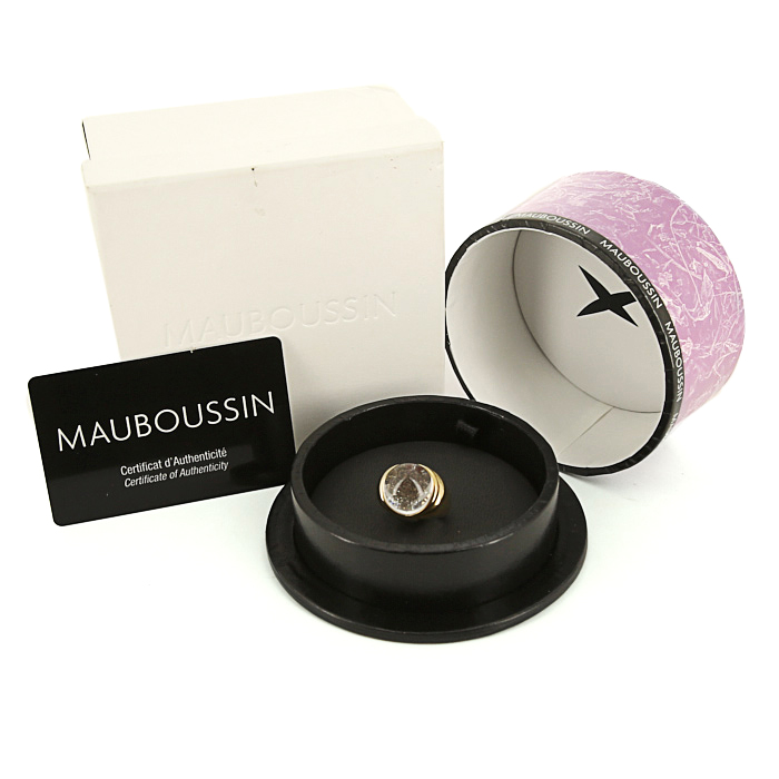 Anello a sfera Mauboussin Transparence in oro giallo,  diamanti e cristallo di rocca - Detail D2