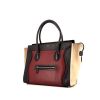 Celine Luggage Shoulder shoulder bag in burgundy and black leather and beige suede - 00pp thumbnail