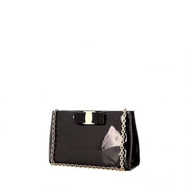 Borsa Salvatore Ferragamo Vara  in pelle verniciata nera
