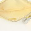 Chanel pouch in beige suede and yellow patent leather - Detail D2 thumbnail