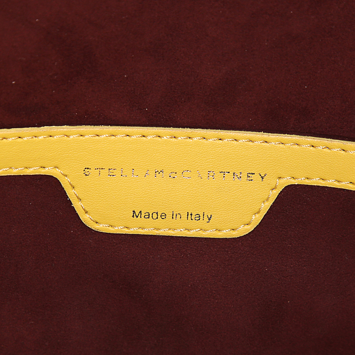 Borsa Stella McCartney in tela marrone con motivo e tela gialla - Detail D3