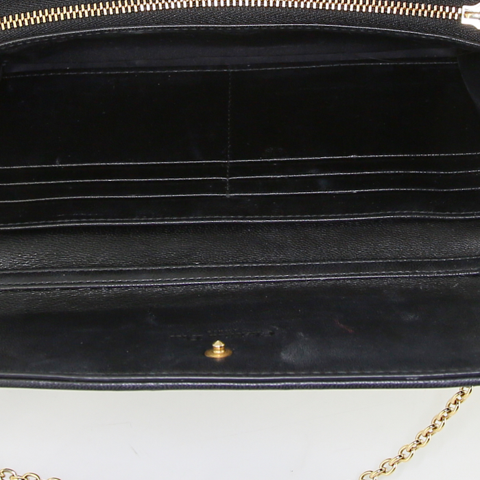 Bolsito de mano Dior Cannage en cuero acolchado negro - Detail D2