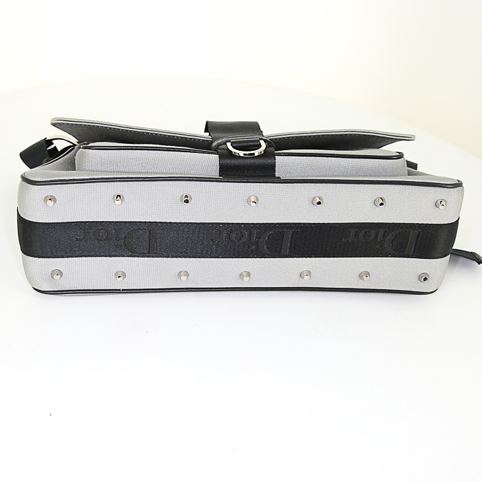 Bolso de mano Dior Hardcore en lona gris - Detail D4