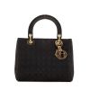 Dior Lady Dior medium model handbag in black canvas cannage - 360 thumbnail