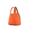 Hermes Picotin small model handbag in orange leather taurillon clémence - 00pp thumbnail