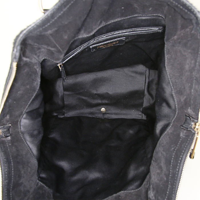 Sac à main Saint Laurent Downtown en poulain noir - Detail D2