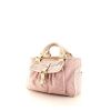 Celine Boogie handbag in pink monogram canvas and white leather - 00pp thumbnail
