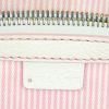Celine Boogie handbag in pink monogram canvas and white leather - Detail D3 thumbnail