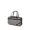 Dior Vintage handbag in black and white monogram canvas and black patent leather - 00pp thumbnail
