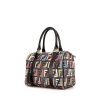 Fendi handbag in black, pink and blue multicolor monogram canvas and black patent leather - 00pp thumbnail