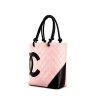 Chanel Cambon small model shopping bag in pink quilted leather - 00pp thumbnail