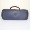 Gucci Bamboo handbag in navy blue grained leather - Detail D5 thumbnail