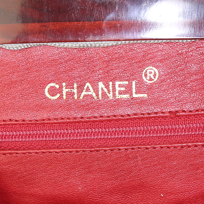 Pochette du soir Chanel Vintage en satin noir - Detail D3