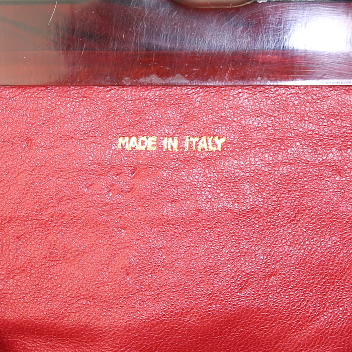 Pochette da sera Chanel Vintage in raso nero - Detail D4