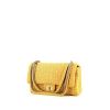 Borsa Chanel 2.55 in tela jersey giallo zafferano simil coccodrillo - 00pp thumbnail