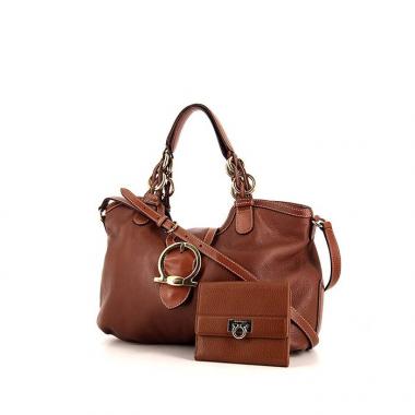 Sac à main Salvatore Ferragamo en cuir marron