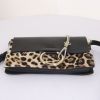 Chloé Faye shoulder bag in black leather and leopard foal - Detail D4 thumbnail