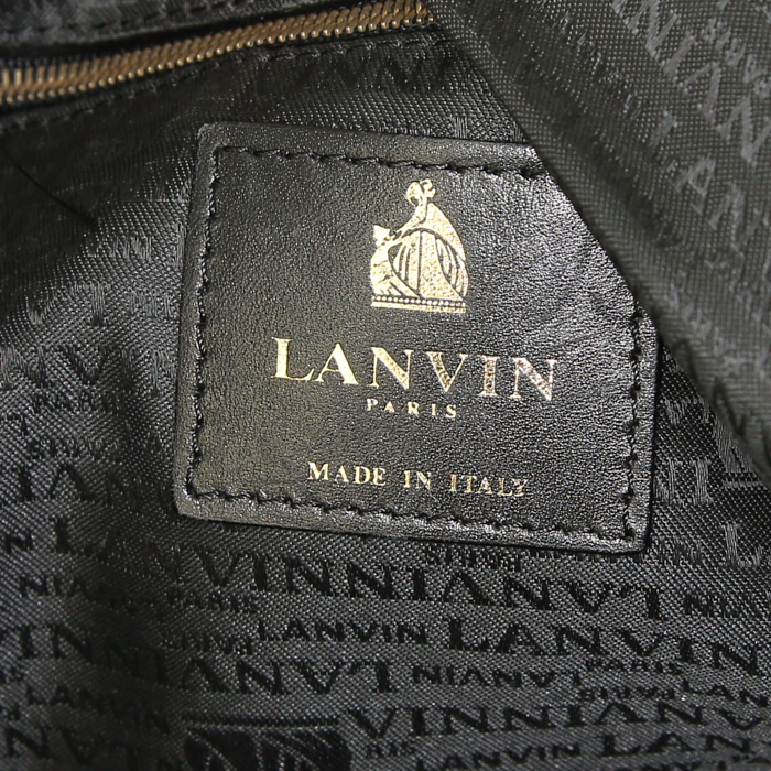 Lanvin Happy handbag in brown quilted leather - Detail D3