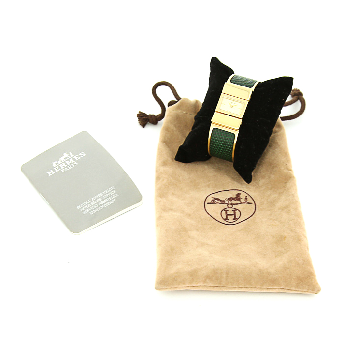 Reloj Hermes Loquet de oro chapado Ref : L01.201 Circa 2000 - Detail D2