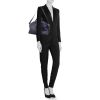 Shopping bag Givenchy Nightingale in pelle martellata blu - Detail D2 thumbnail
