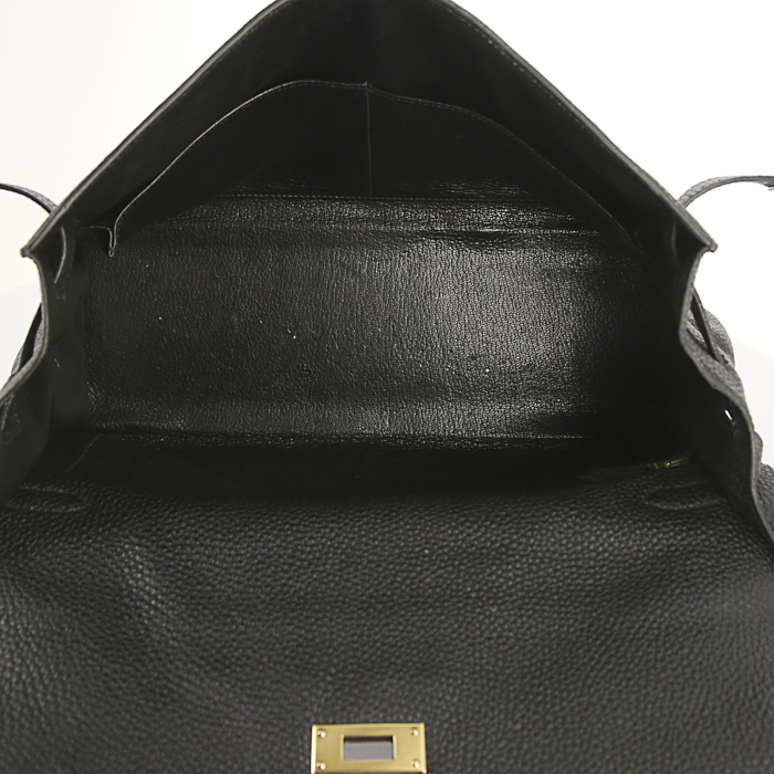 Sac à main Hermes Kelly 35 cm en cuir togo noir - Detail D3