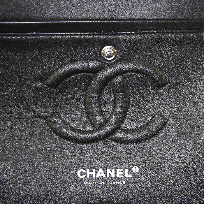 Borsa Chanel Timeless in tweed nero e bianco - Detail D5
