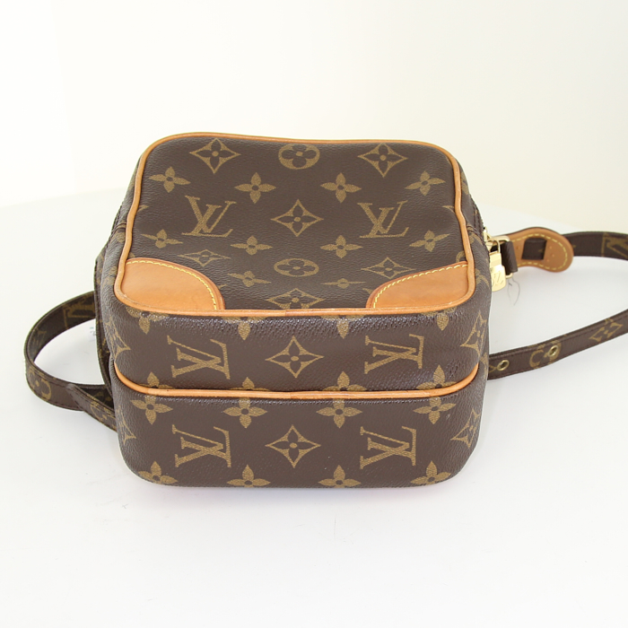 Bolso bandolera Louis Vuitton Amazone en lona Monogram y cuero natural - Detail D5