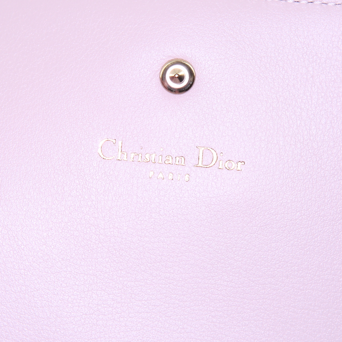 Pochette Dior Diorama Wallet on Chain in pelle verniciata rosa pallido - Detail D3