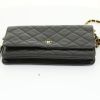 Chanel Wallet on Chain shoulder bag in black quilted grained leather - Detail D4 thumbnail