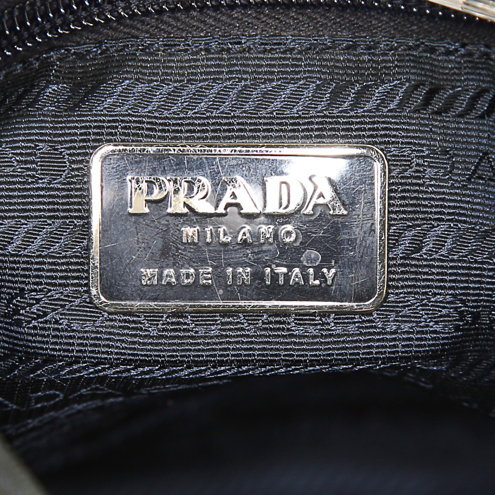 Shopping bag Prada Vintage in pelle nera e plexiglas trasparente - Detail D3