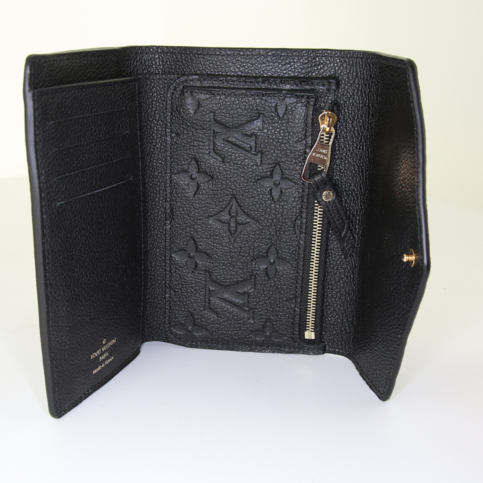 Portefeuille Louis Vuitton Joséphine en cuir monogram empreinte noir - Detail D2