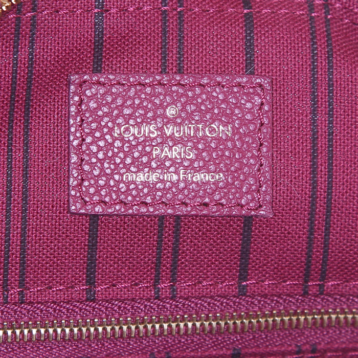 Sac à main Louis Vuitton Speedy 25 cm en cuir monogram empreinte violet Raisin - Detail D4