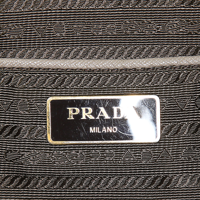 Borsa Prada Galleria in pelle saffiano color talpa - Detail D3