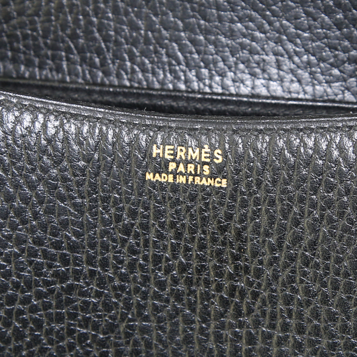 Sac porté épaule Hermes Lift en cuir Fjord noir - Detail D3