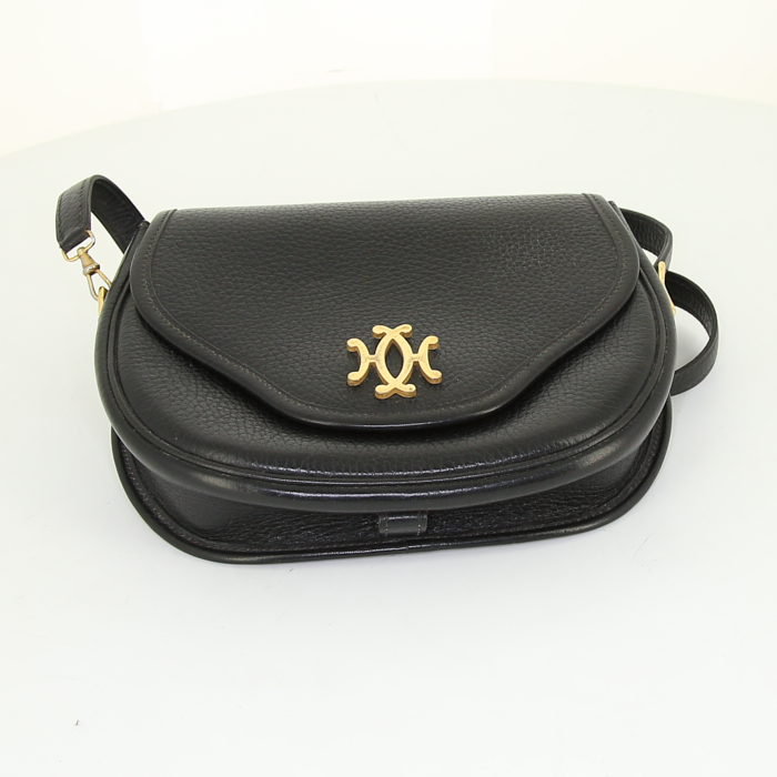 Hermes Lift shoulder bag in black Fjord leather - Detail D4