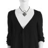 Collana Hermès Touareg in argento,  pelle nera e pelle color talpa - Detail D1 thumbnail