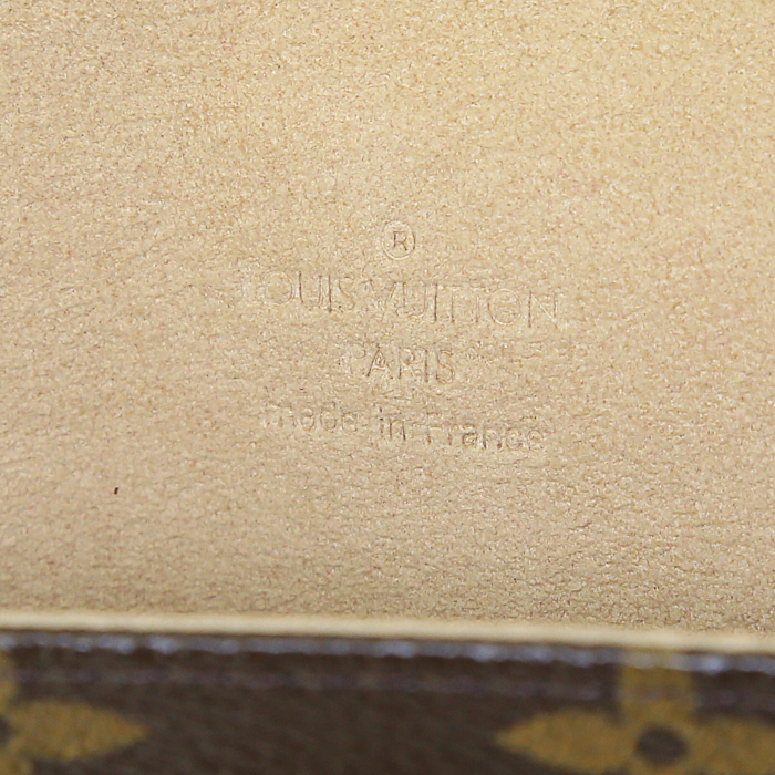 Bolsito-cinturón Louis Vuitton Florentine en lona Monogram marrón y cuero natural - Detail D3