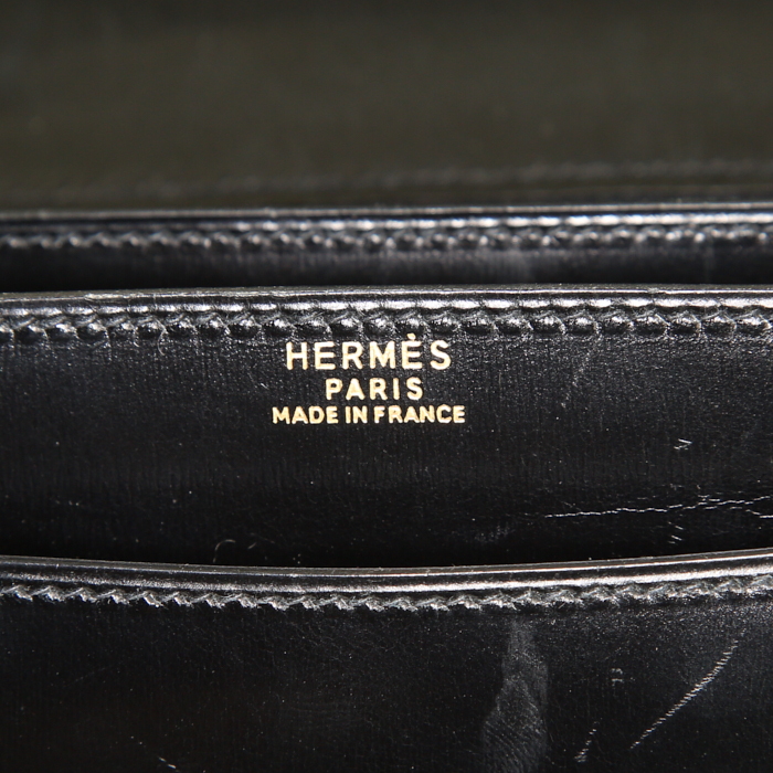 Hermes Constance handbag in black box leather - Detail D4