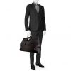 Bolsa de viaje Hermes Haut à Courroies - Travel Bag en cuero taurillon clémence negro - Detail D1 thumbnail